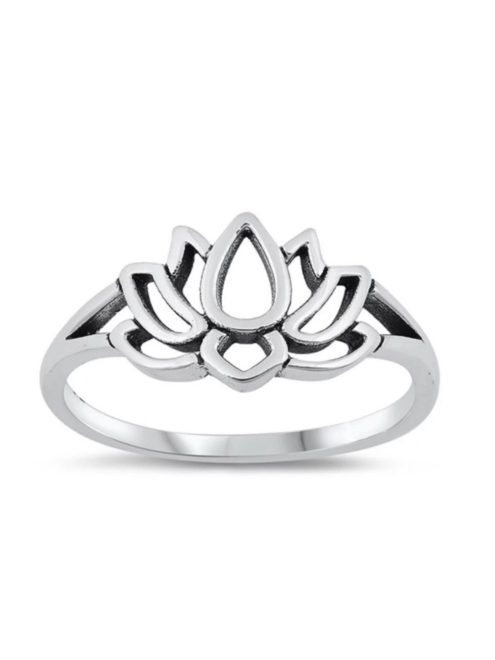 💋Boutique Lotus Flower Silver Tone Ring